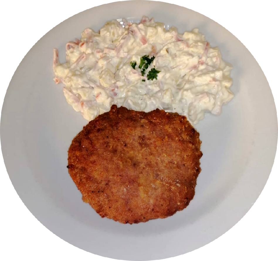 Holandský řízek - bramborový salát